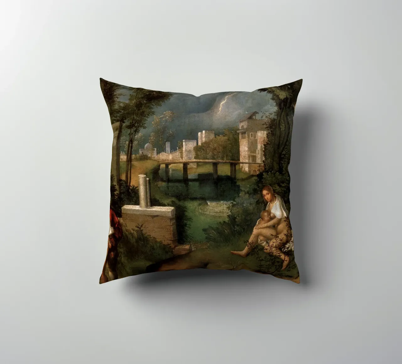 Giorgione The Tempest cuscino da Timeless Artworks