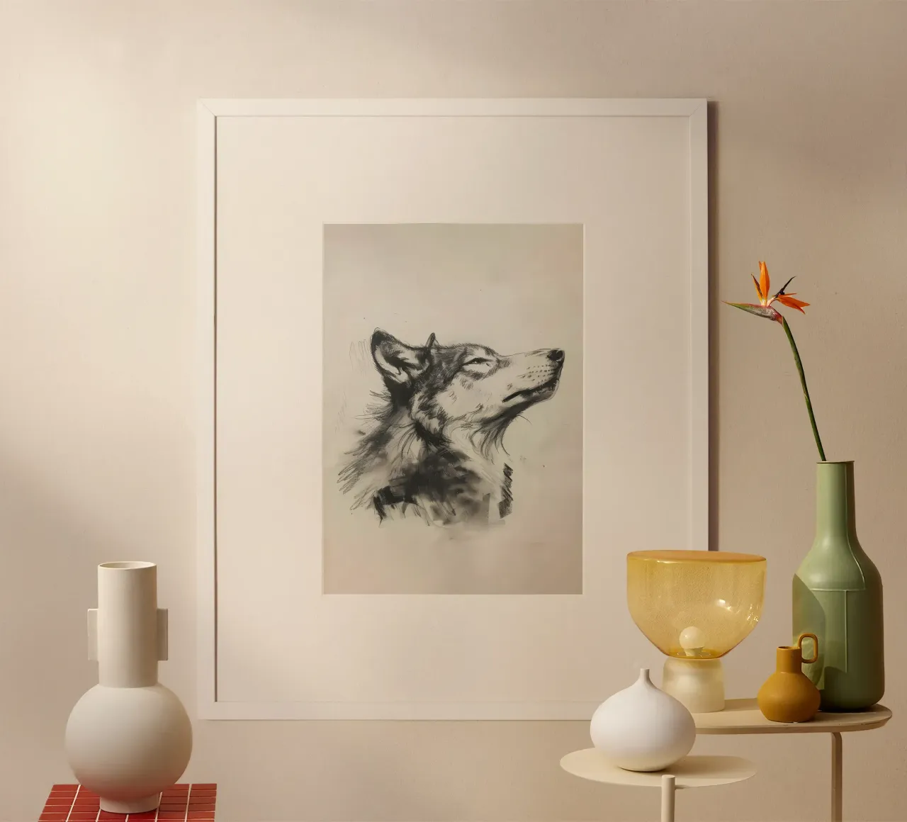 Animale lupo carta hahnemühle da Pierre Walton