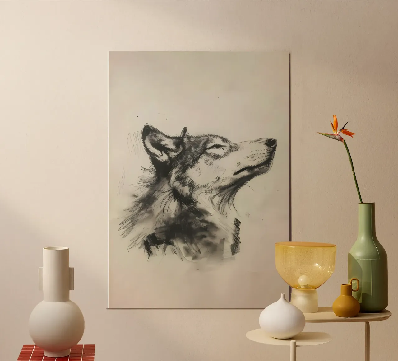 Animale lupo carta hahnemühle da Pierre Walton