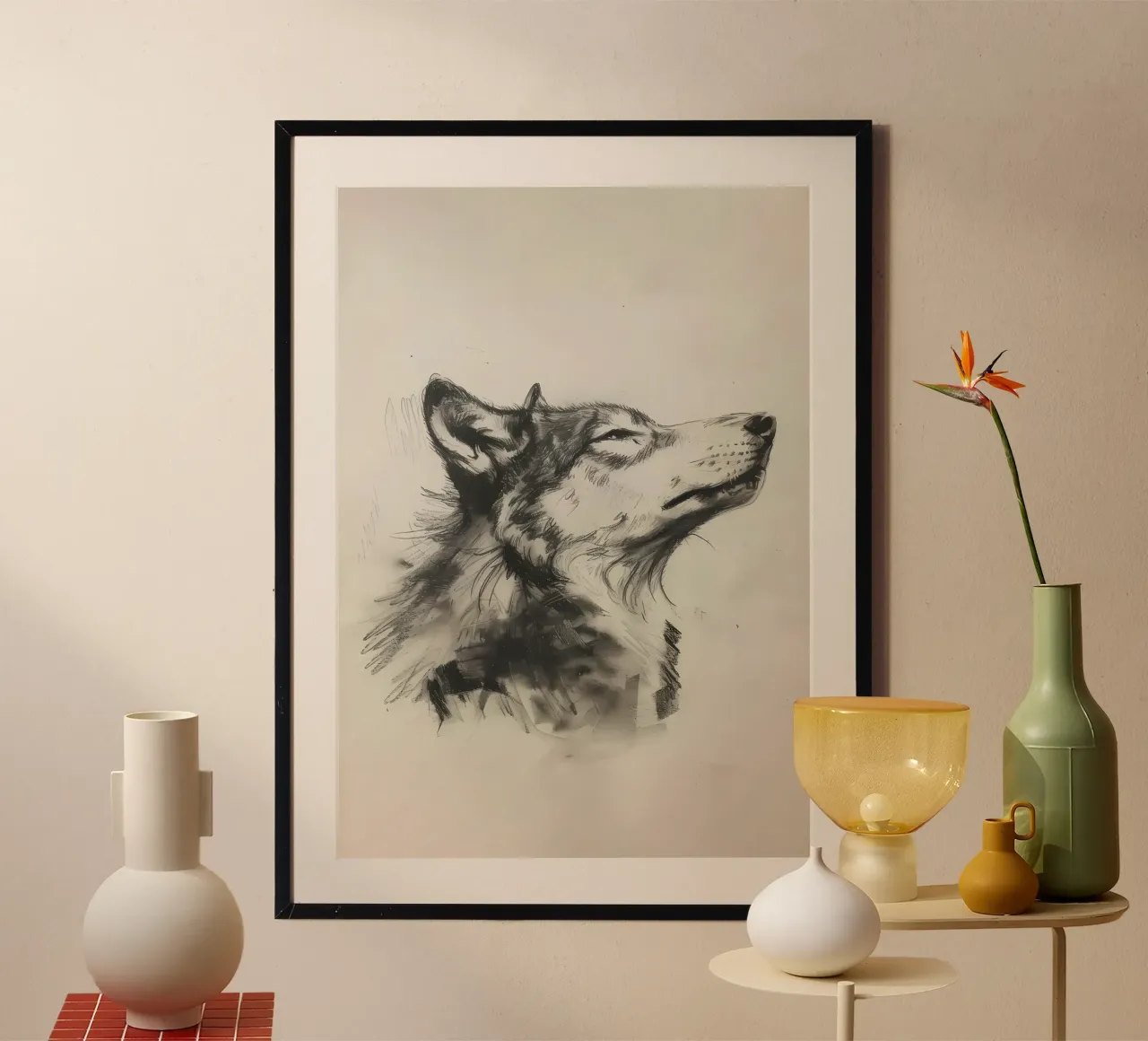 Animale lupo carta hahnemühle da Pierre Walton