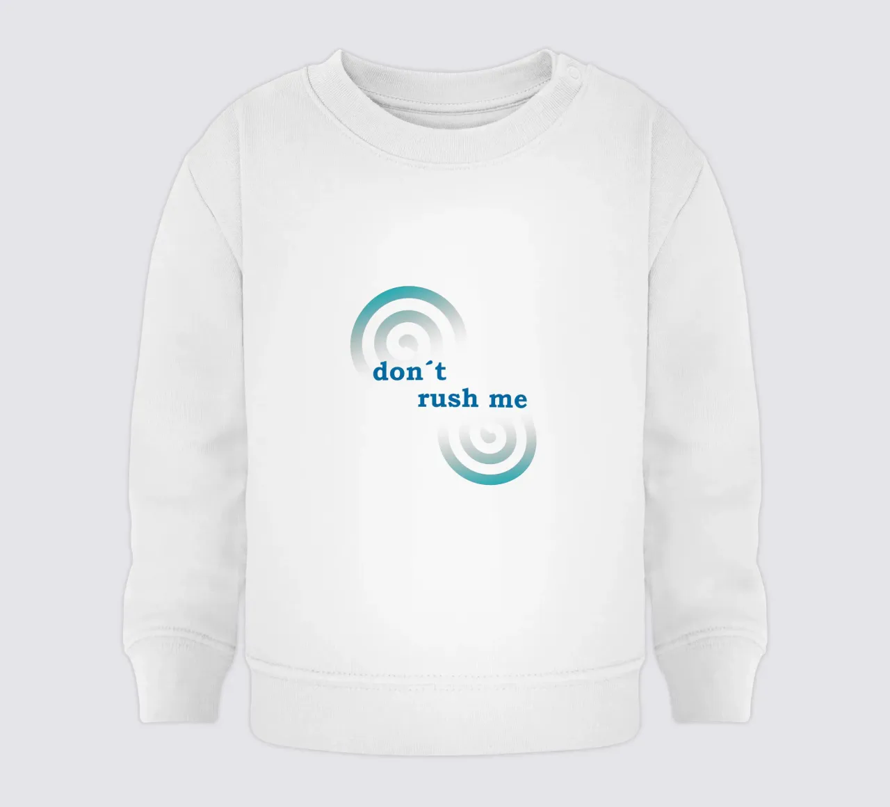 Forme geometriche con la scritta "Non mettermi fretta". felpa neonato da Something for you
