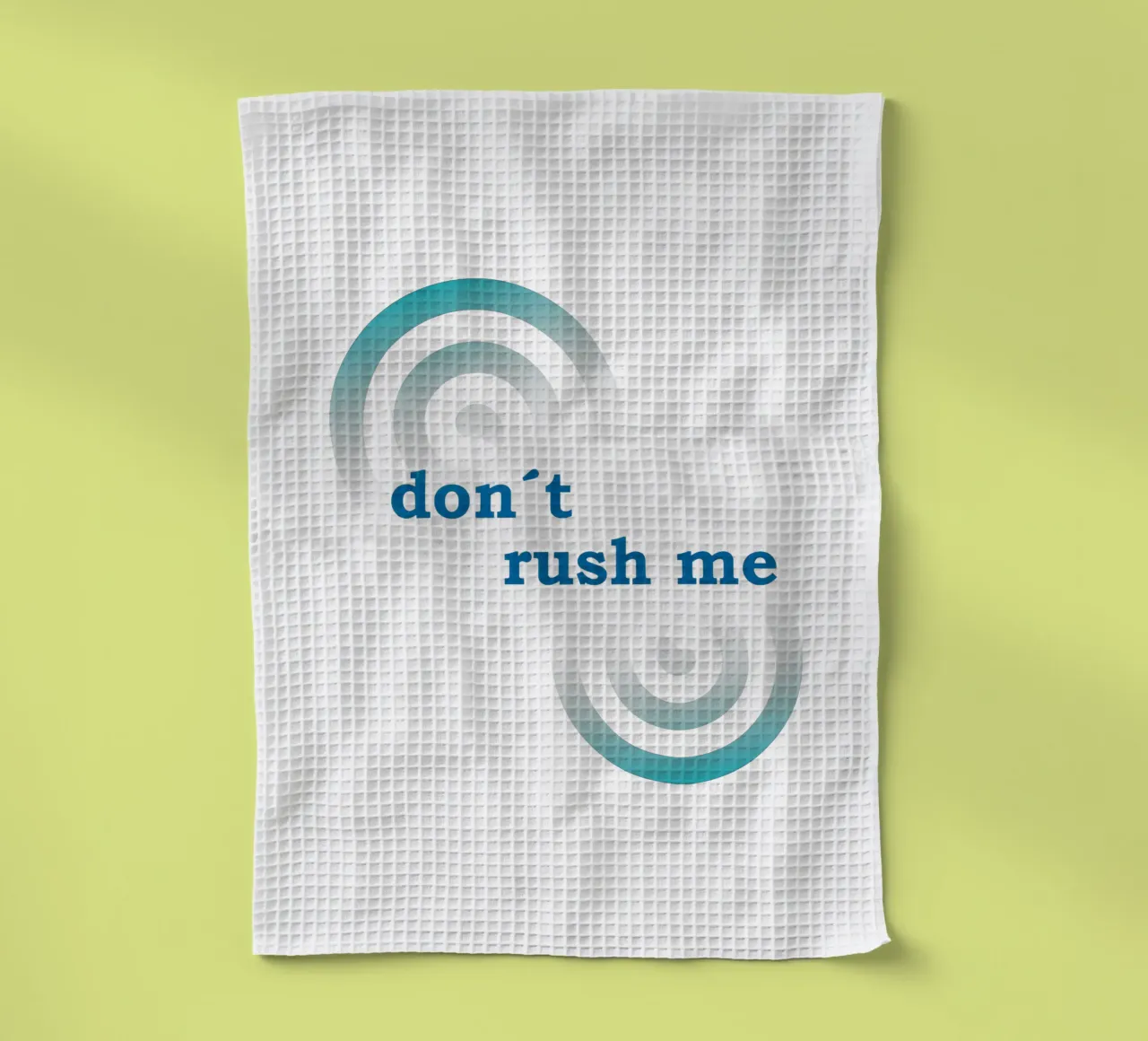 Forme geometriche con la scritta "Non mettermi fretta". canovaccio da cucina da Something for you