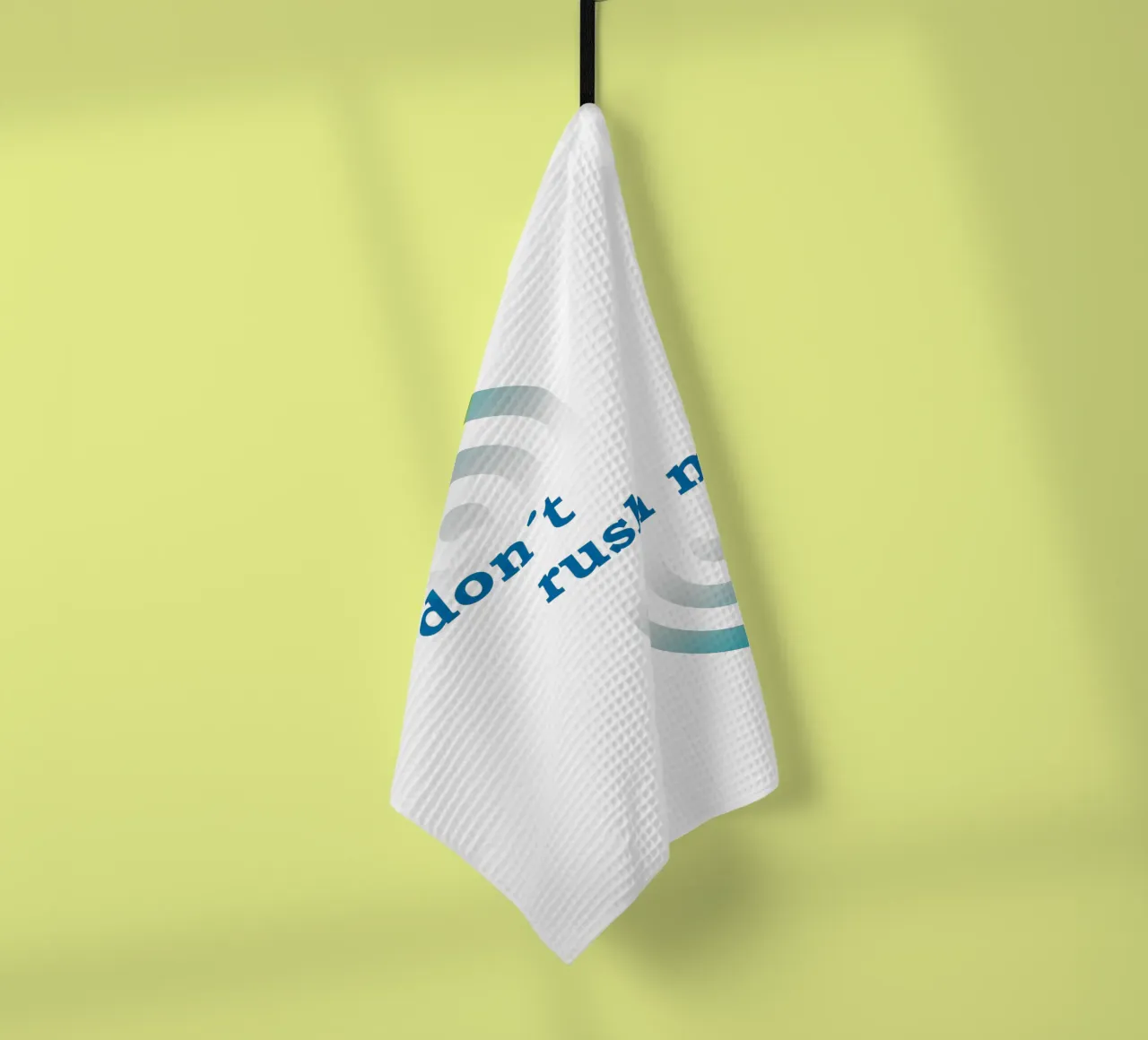 Forme geometriche con la scritta "Non mettermi fretta". canovaccio da cucina da Something for you