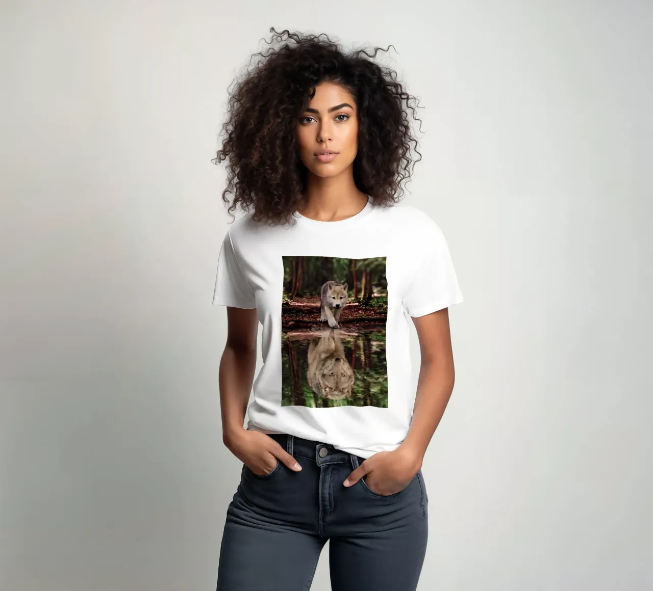 Animale lupo t-shirt da Pierre Walton
