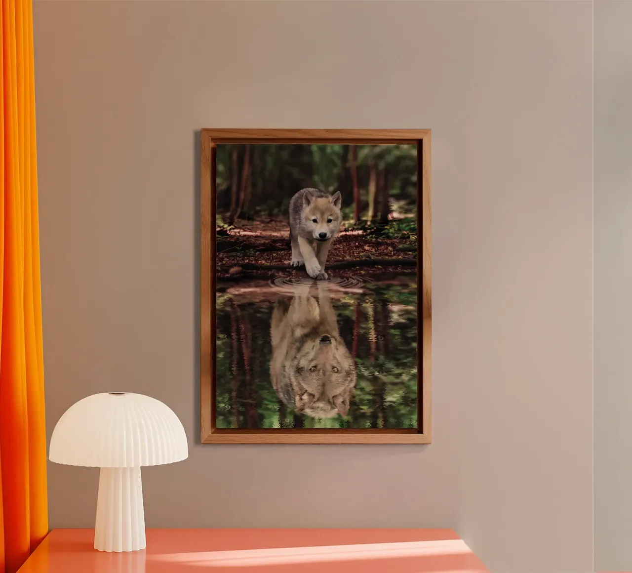 Animale lupo alluminio dibond da Pierre Walton