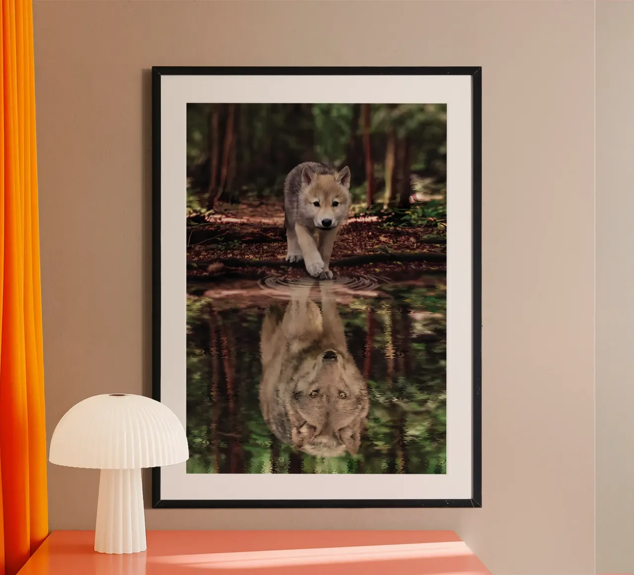 Wolf Dier poster van Pierre Walton