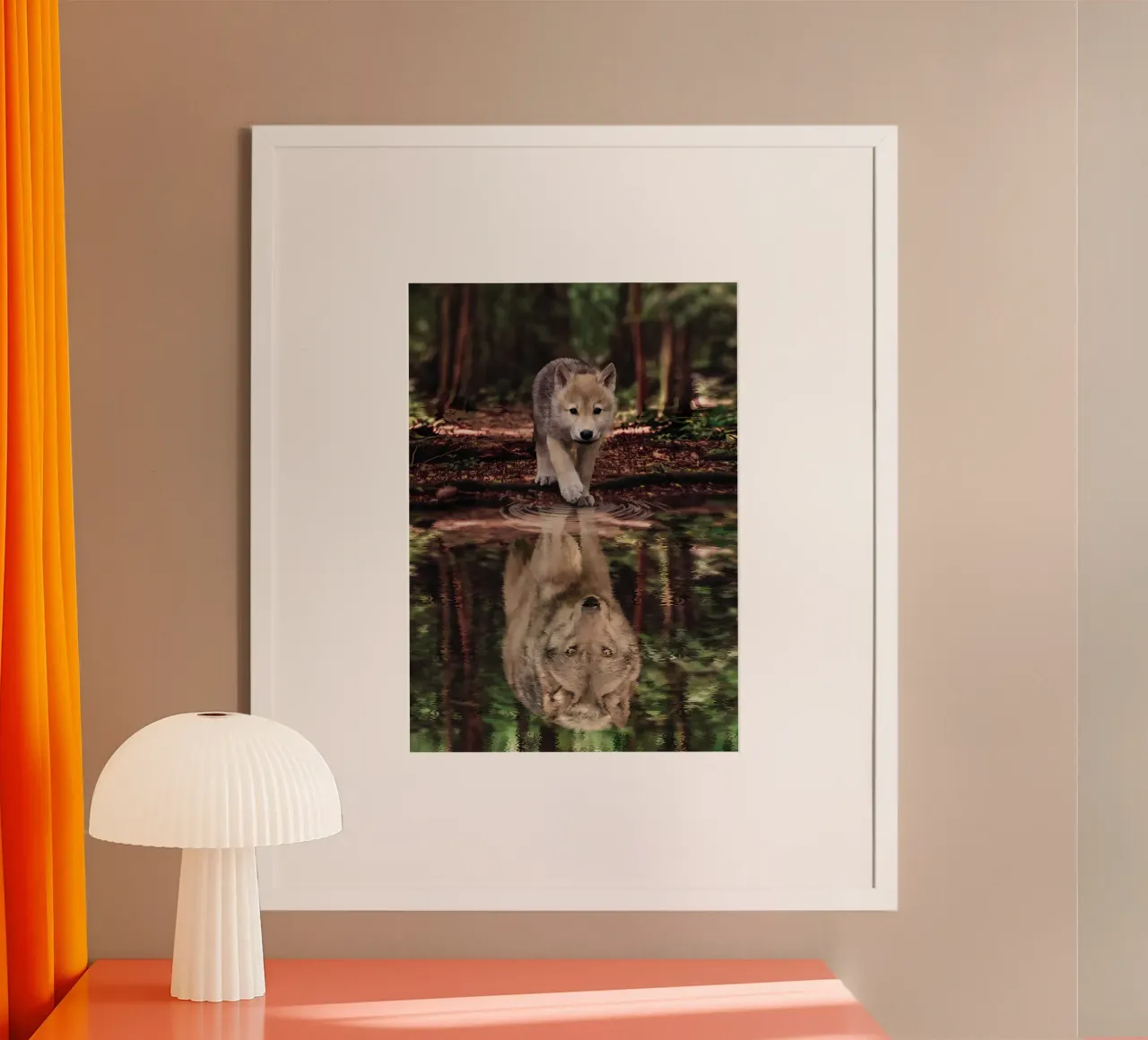 Wolf Dier poster van Pierre Walton