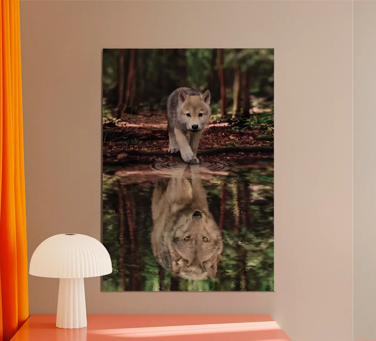 Wolf Dier poster van Pierre Walton