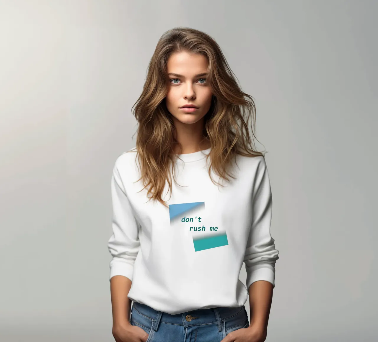 Forme geometriche con la scritta "Non mettermi fretta". felpa da Something for you