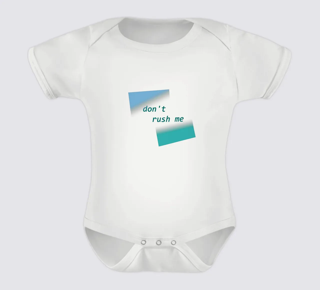 Forme geometriche con la scritta "Non mettermi fretta". body neonato maniche corte da Something for you