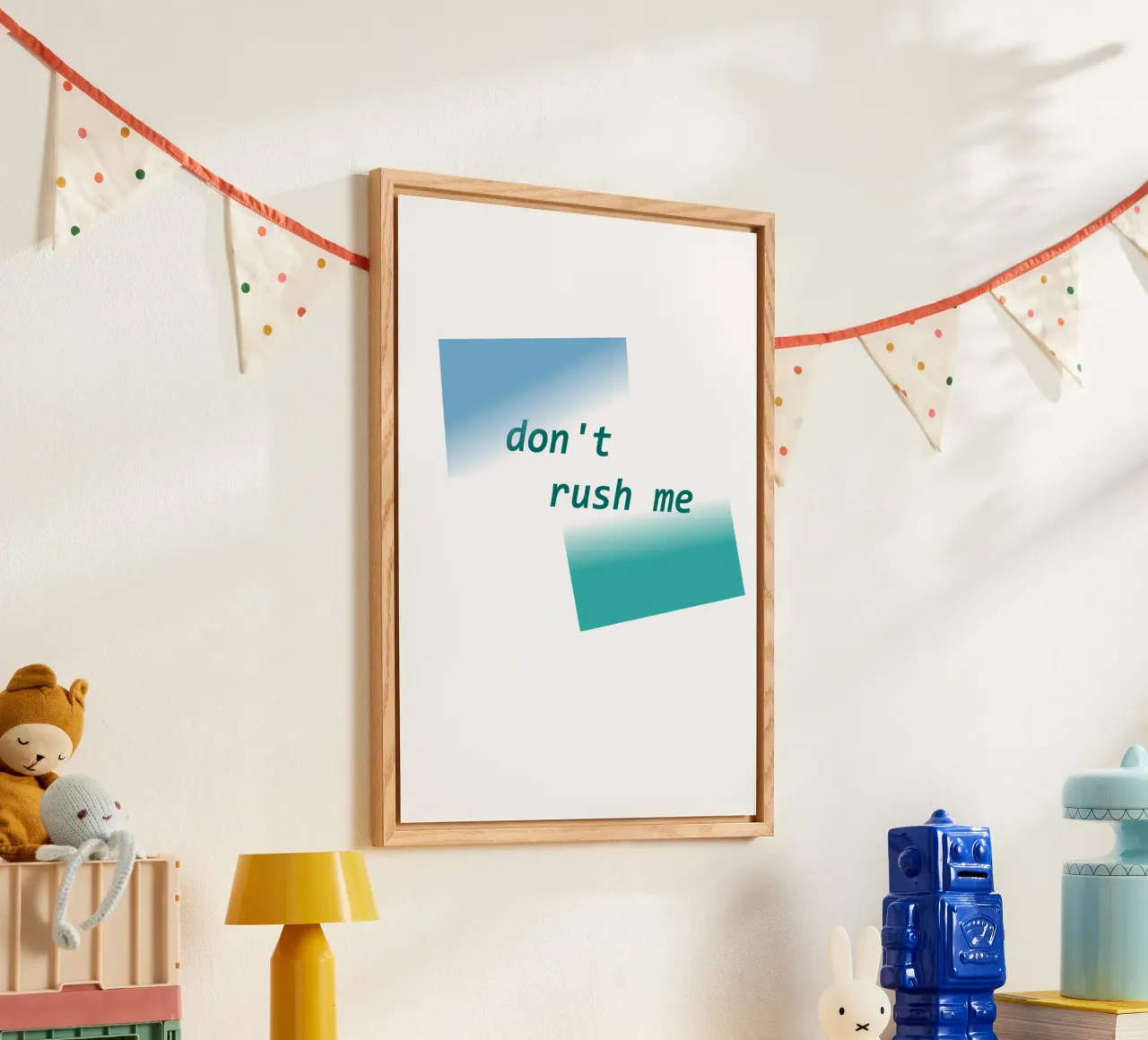 Forme geometriche con la scritta "Non mettermi fretta". plexiglass da Something for you