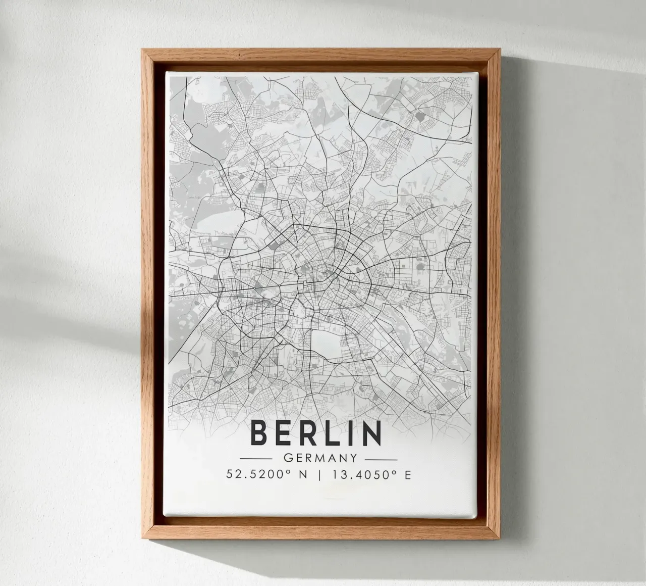Plattegrond Berlijn canvas met Baklijst van Christopher Adams