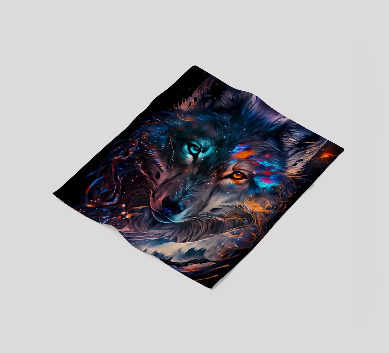 Wolf Animal fleece blanket by Pierre Walton