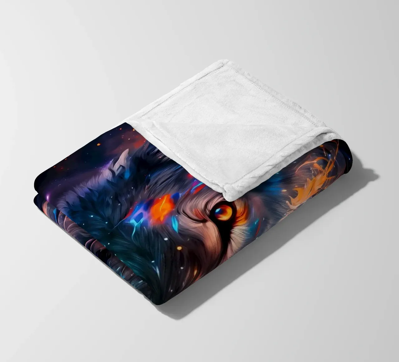 Wolf Animal fleece blanket by Pierre Walton