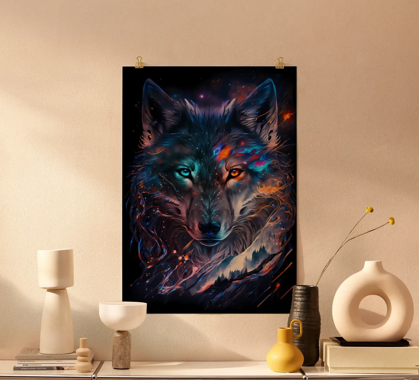 Wolf Dier poster van Pierre Walton