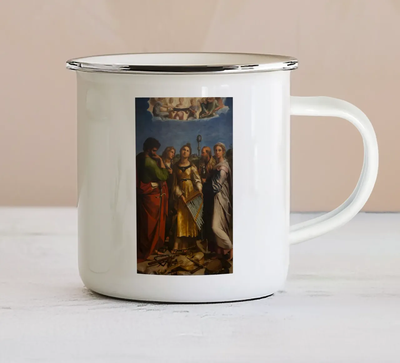 Raffaello - L'estasi di Santa Cecilia tazza in smalto da Timeless Artworks