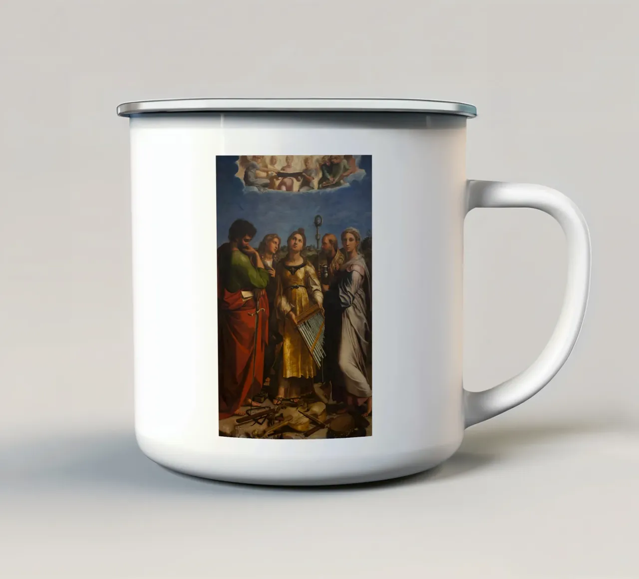 Raffaello - L'estasi di Santa Cecilia tazza in smalto da Timeless Artworks
