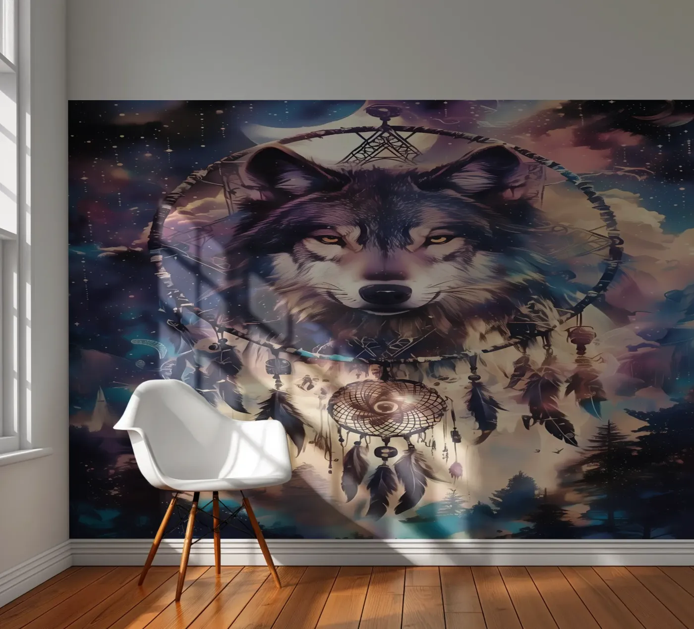 Wolf Dier fotobehang van Pierre Walton