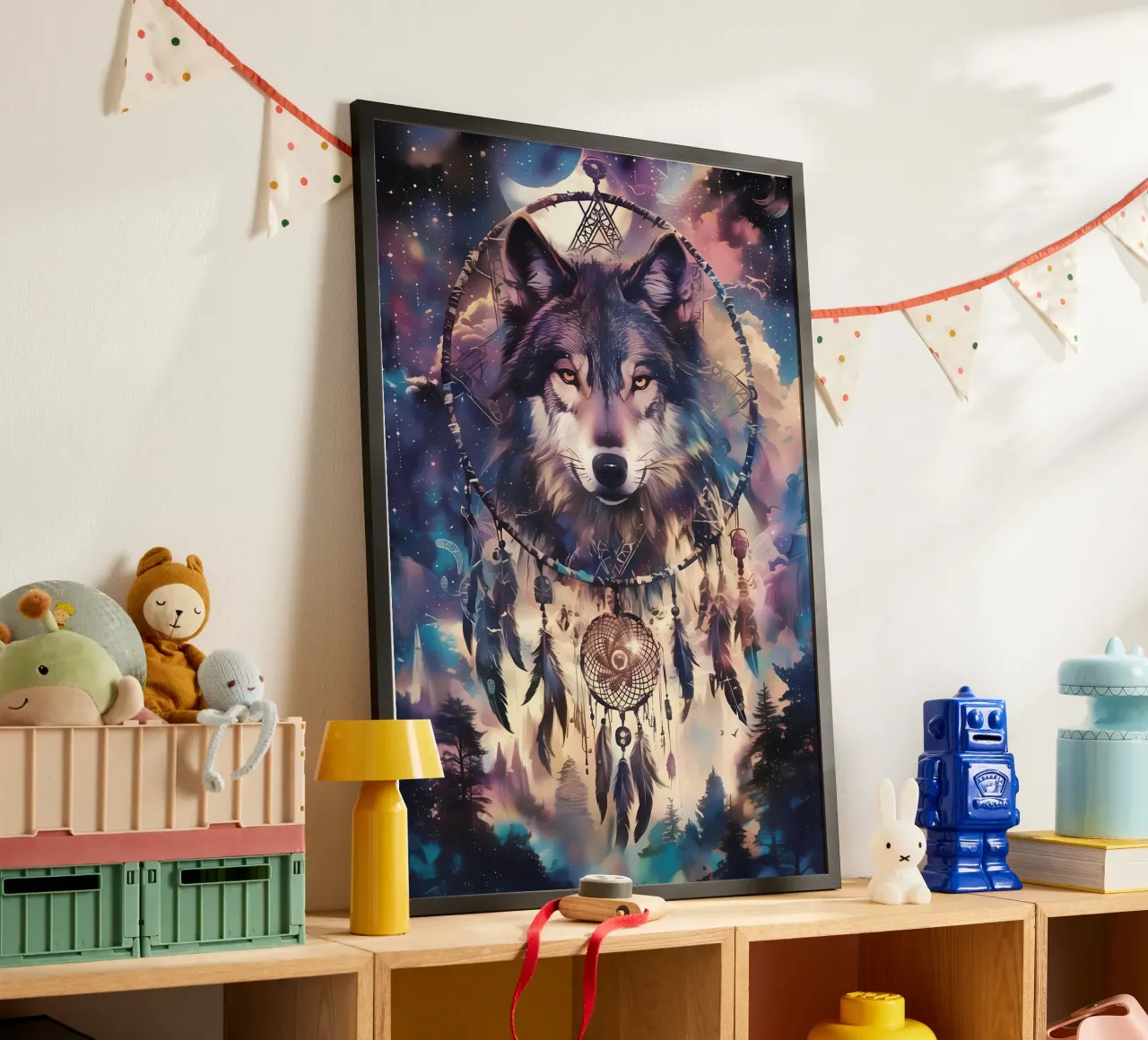 Wolf Dier poster van Pierre Walton