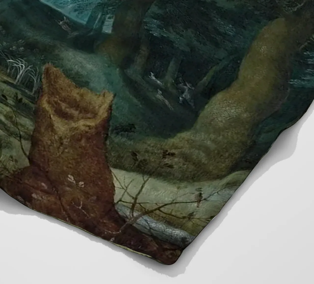 Un paesaggio forestale con cacciatori che inseguono un cervo coperta in pile da Timeless Artworks