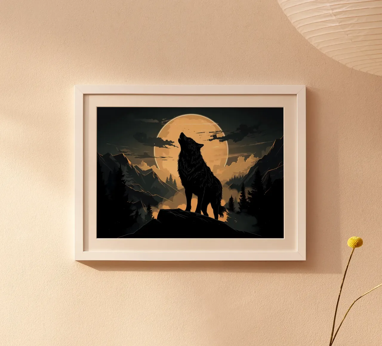 Animale lupo poster con telaio in alluminio da Pierre Walton