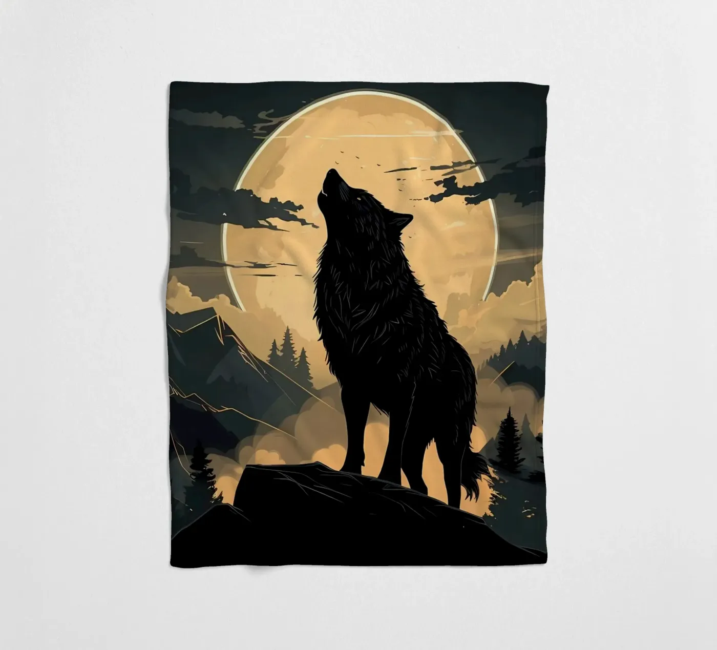 Wolf Animal Fleecedecke von Pierre Walton