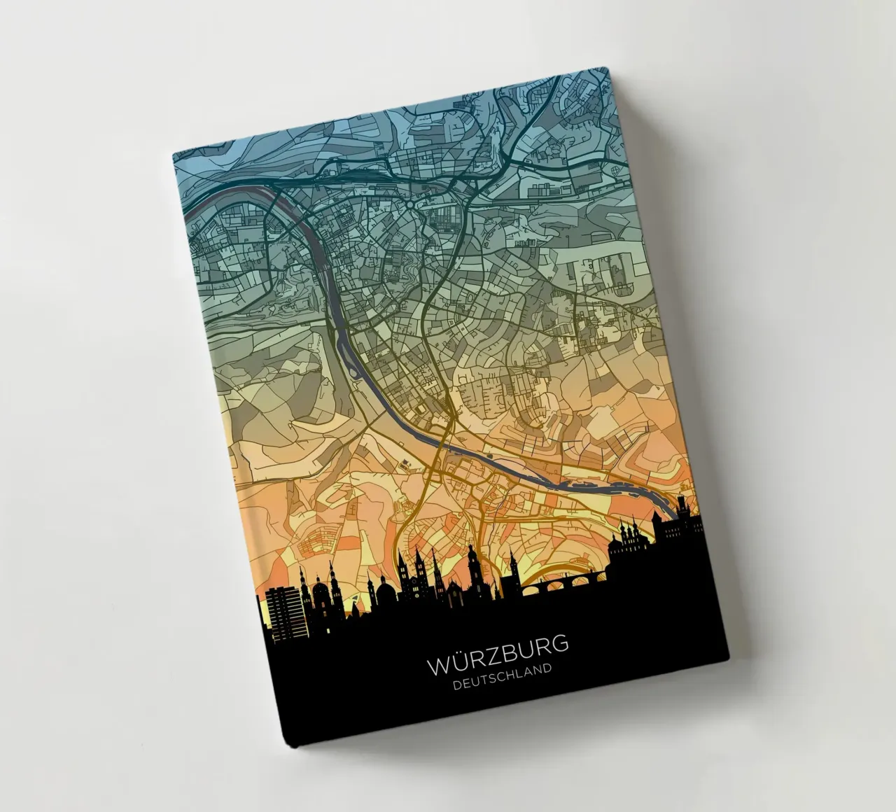 Wurzburg Skyline Map notebook by Christopher Adams