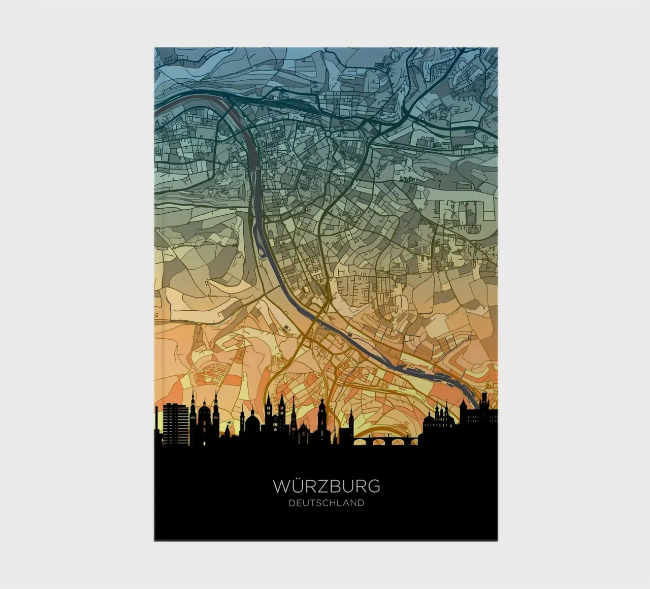 Wurzburg Skyline Map notebook by Christopher Adams