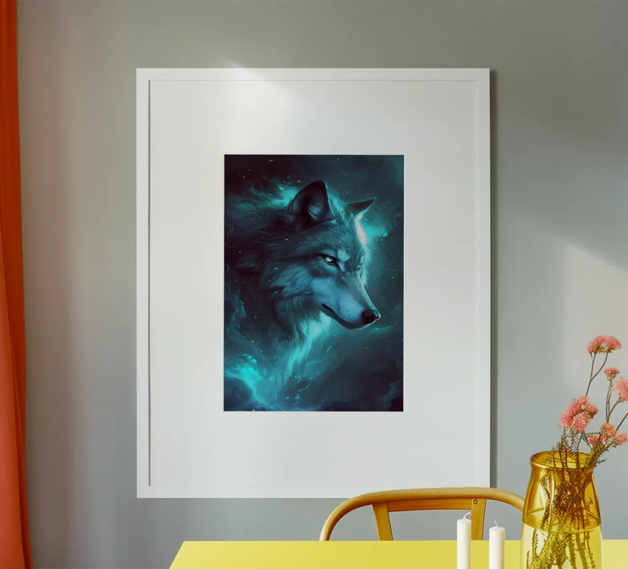 Animale lupo poster con telaio in plastica da Pierre Walton