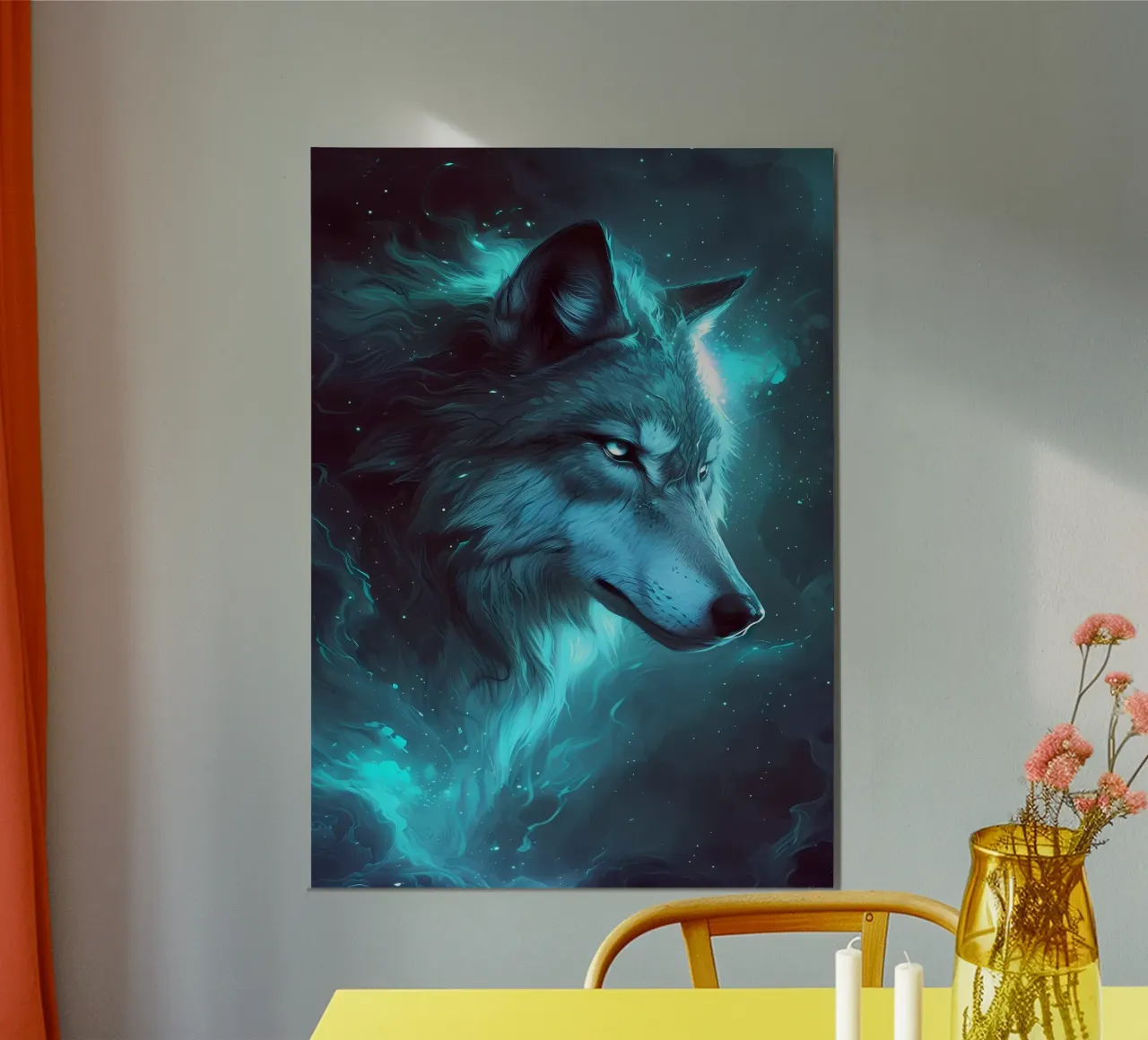 Animale lupo poster con telaio in plastica da Pierre Walton