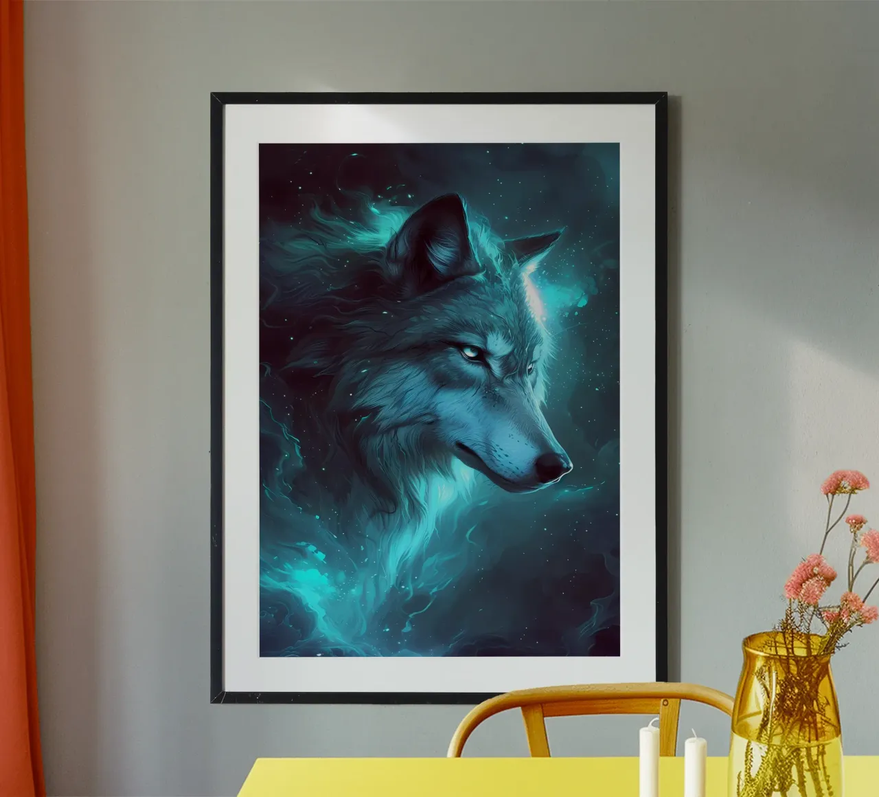 Animale lupo poster con telaio in plastica da Pierre Walton