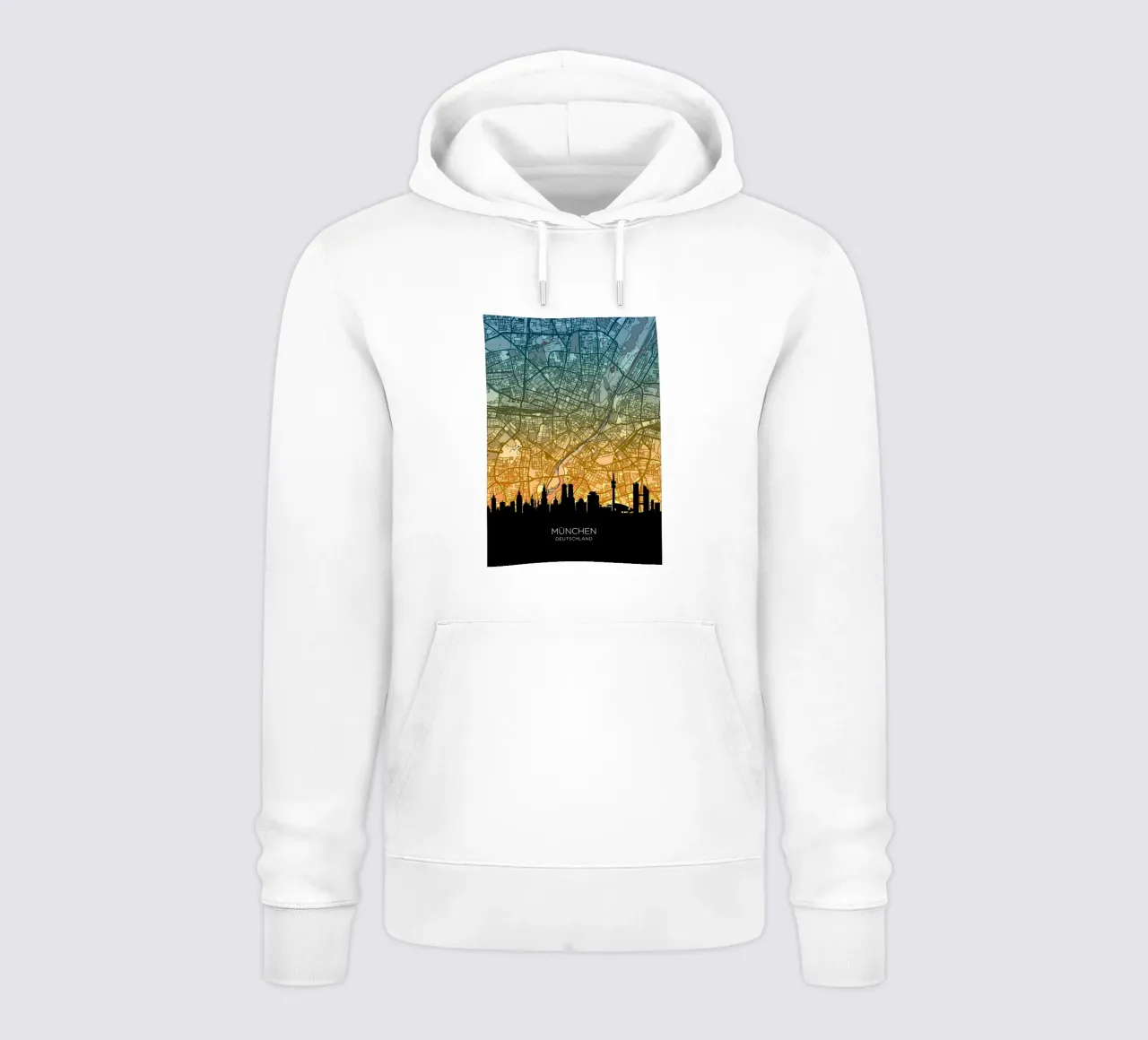 Mappa dello skyline di Monaco felpa con cappuccio da Christopher Adams
