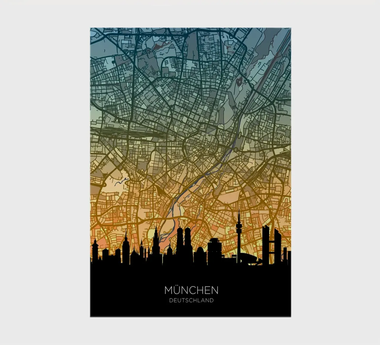 Munich Skyline Map notebook by Christopher Adams