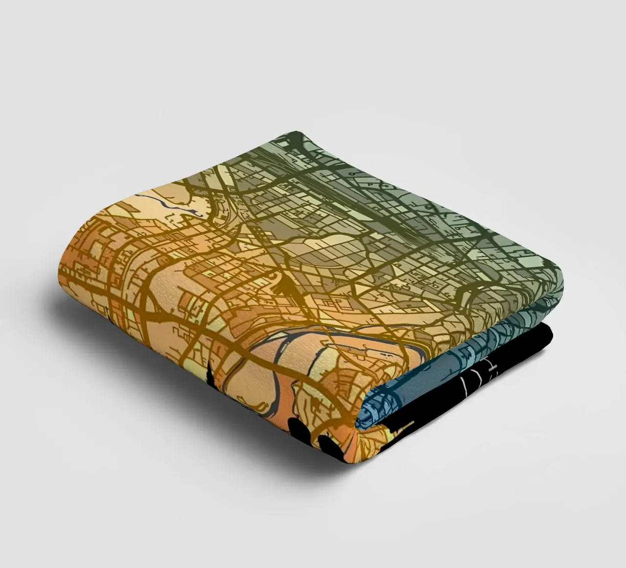 Munich Skyline Map towel by Christopher Adams