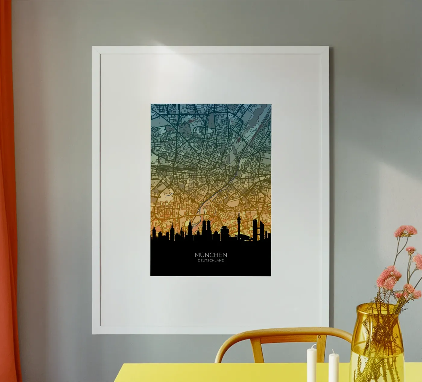 Munich Skyline Map poster by Christopher Adams