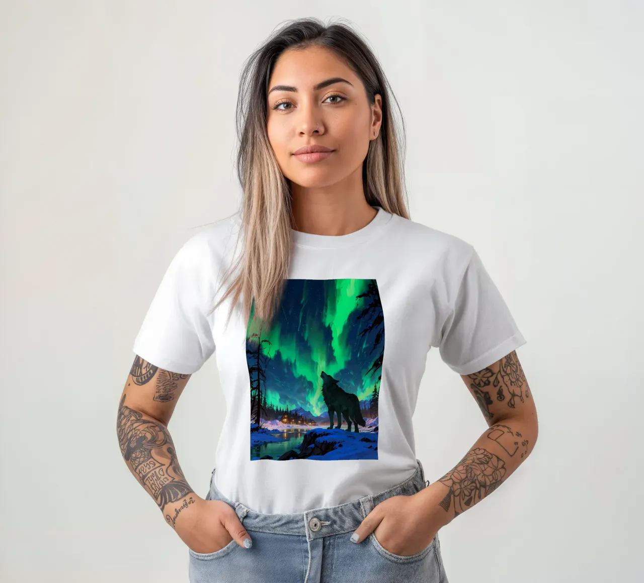 Animale lupo t-shirt da Pierre Walton