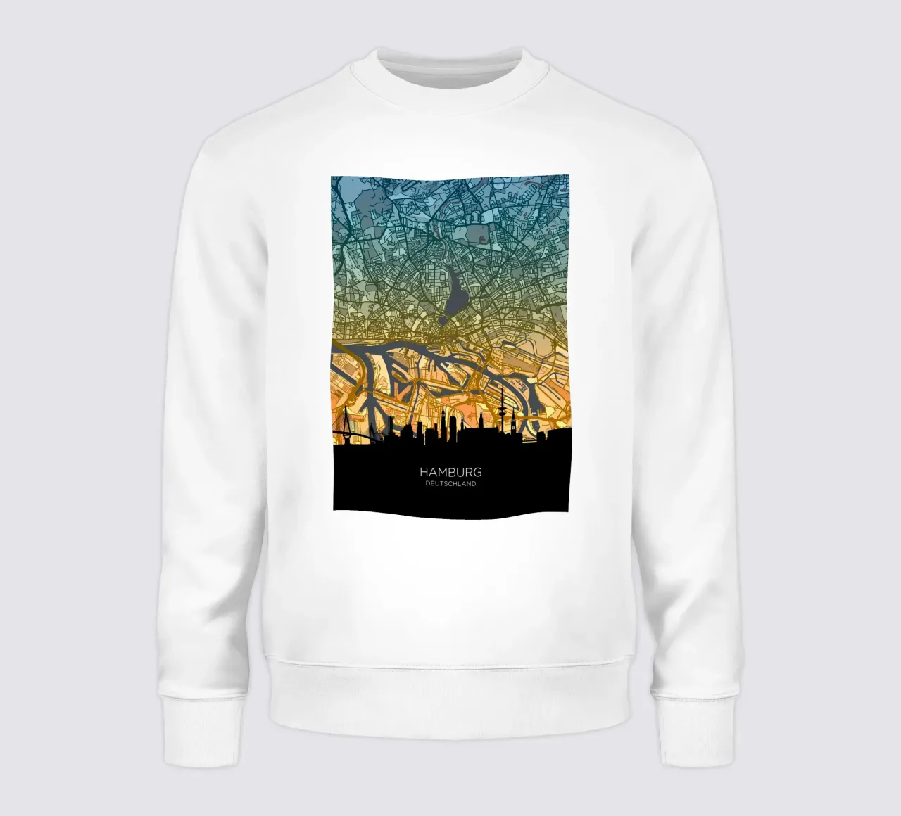 Amburgo Mappa Skyline felpa da Christopher Adams