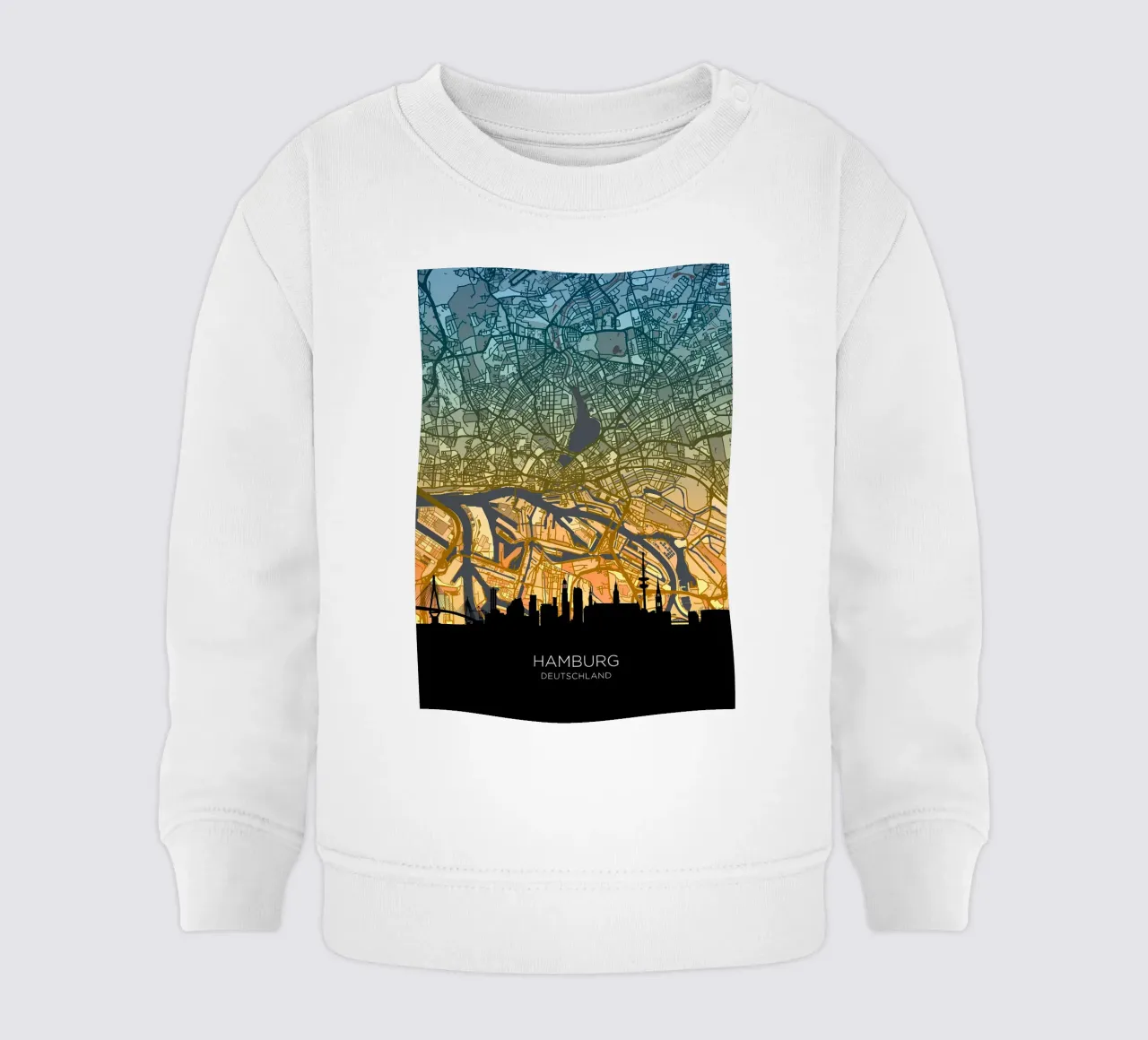 Amburgo Mappa Skyline felpa neonato da Christopher Adams