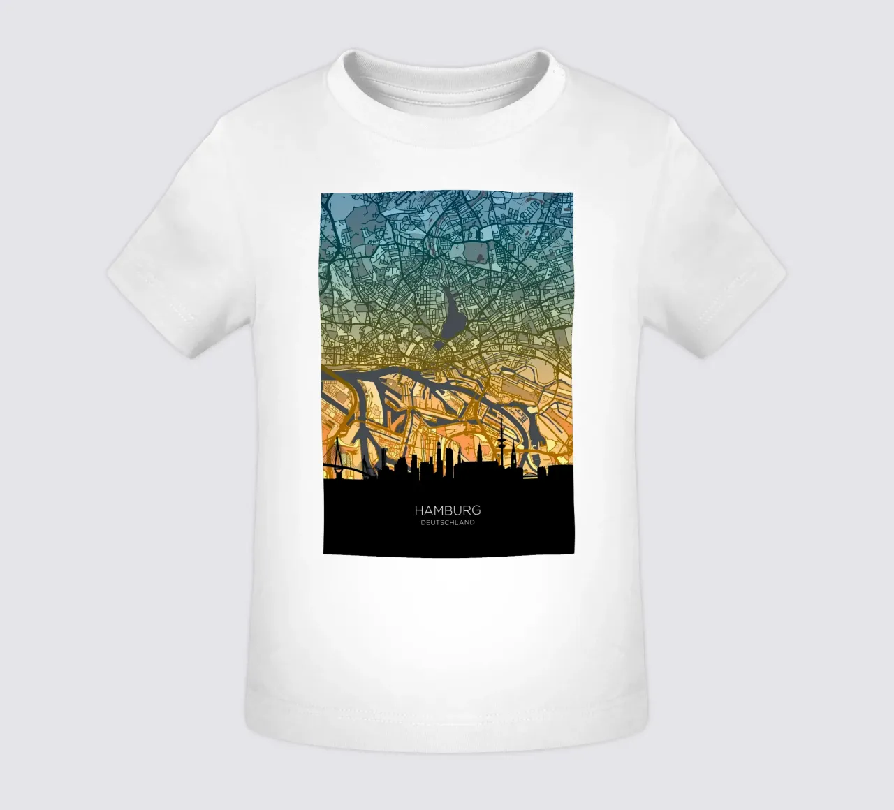 Amburgo Mappa Skyline maglietta neonato da Christopher Adams
