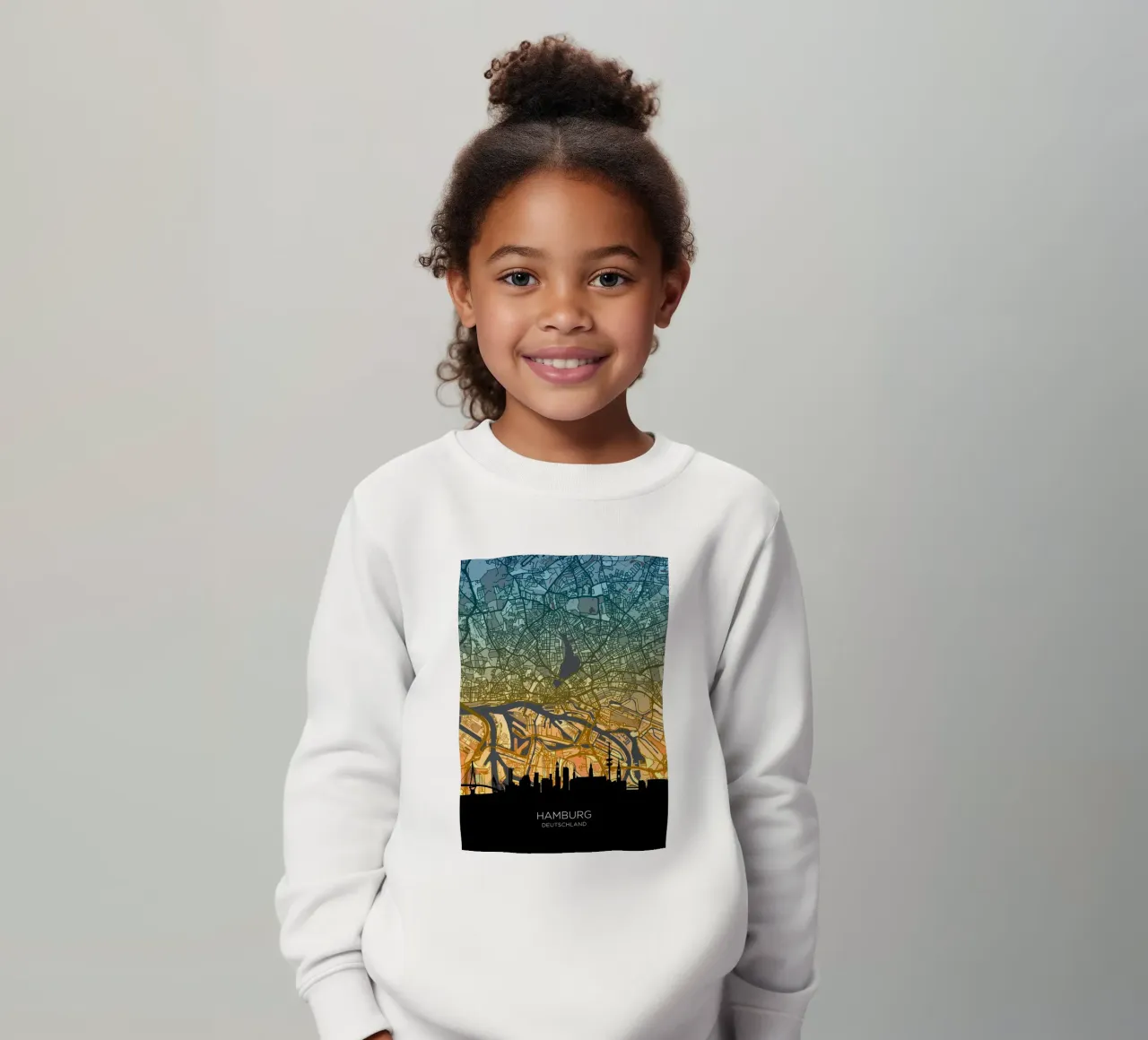 Amburgo Mappa Skyline felpa bambino da Christopher Adams