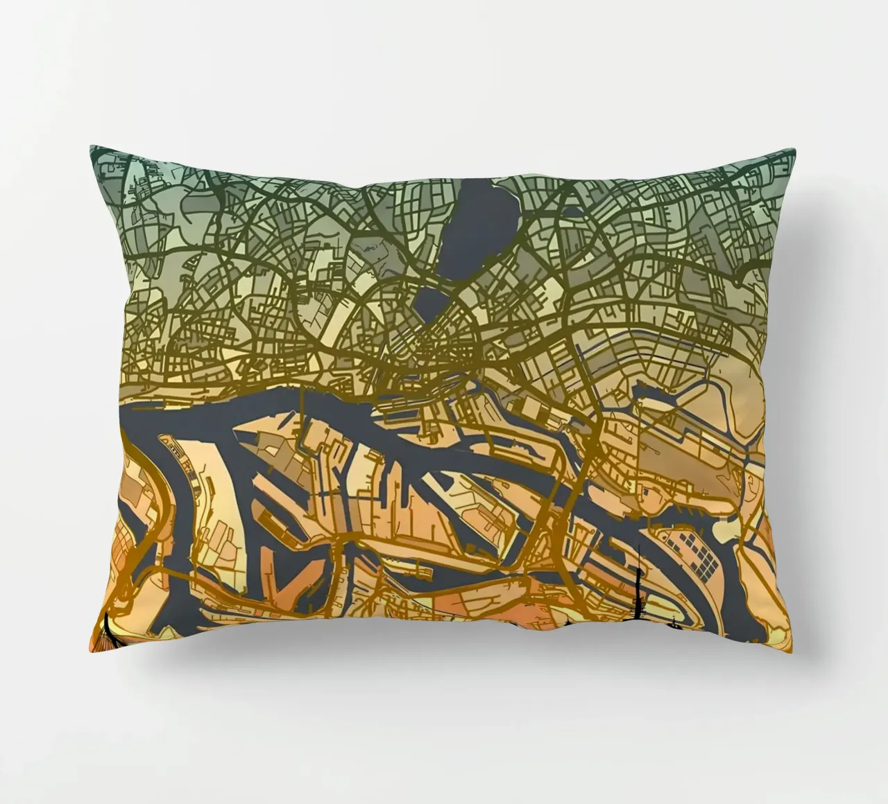 Amburgo Mappa Skyline cuscino da Christopher Adams