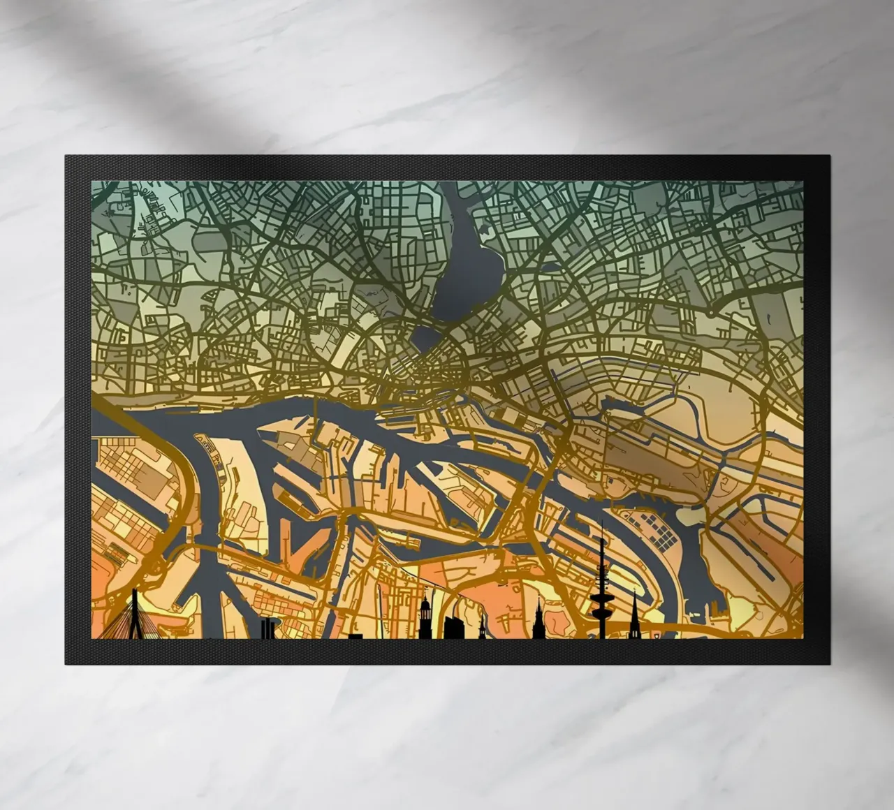 Amburgo Mappa Skyline zerbino da Christopher Adams