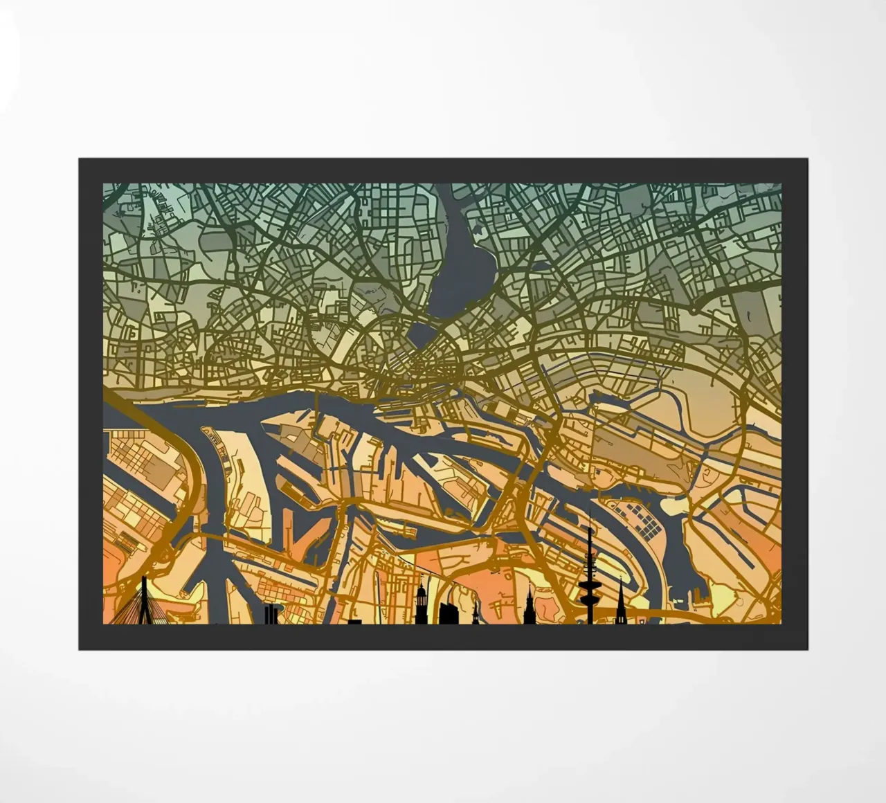 Amburgo Mappa Skyline zerbino da Christopher Adams