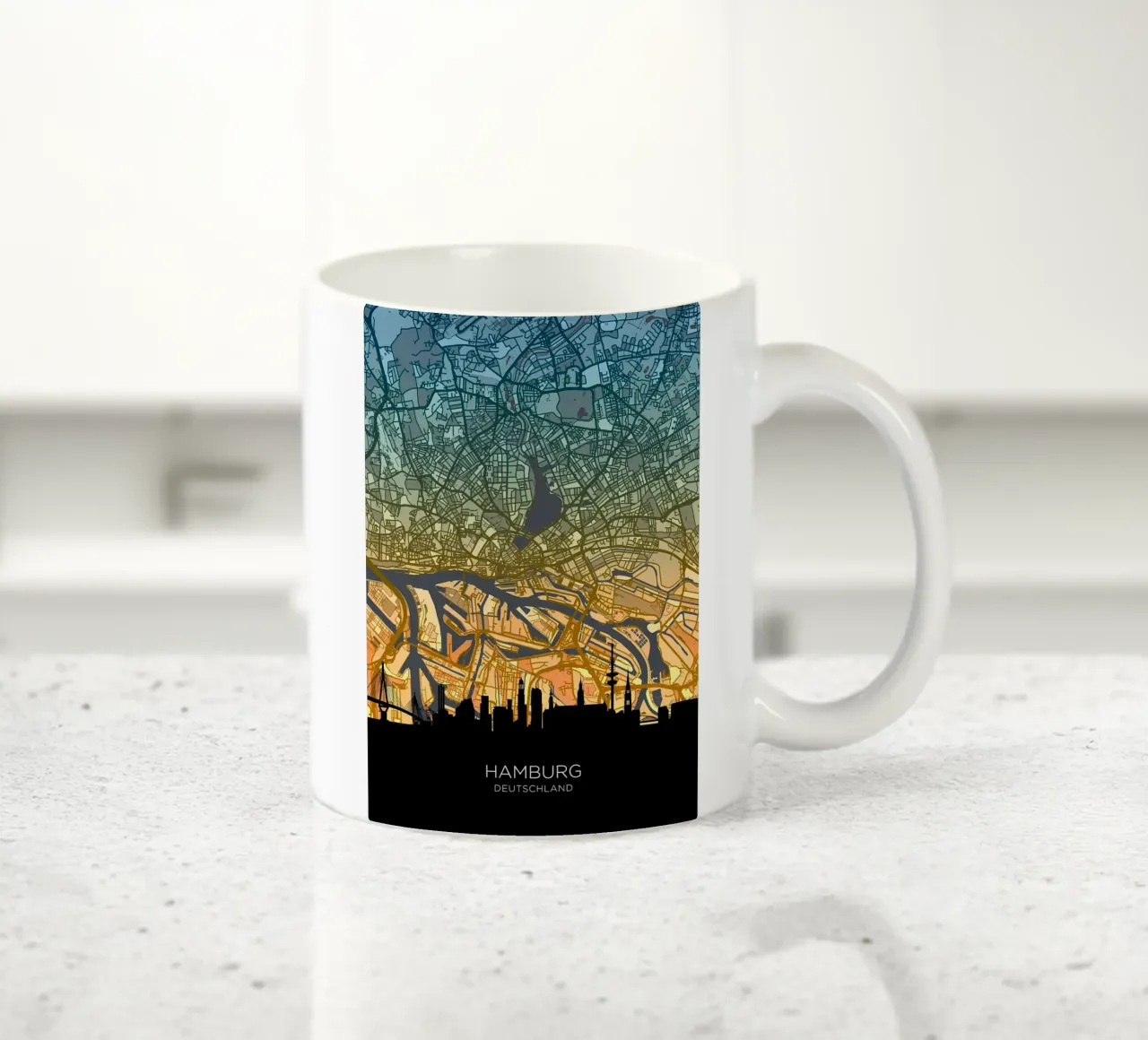Amburgo Mappa Skyline tazza in ceramica da Christopher Adams