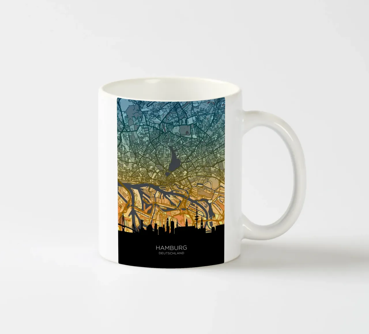 Amburgo Mappa Skyline tazza in ceramica da Christopher Adams