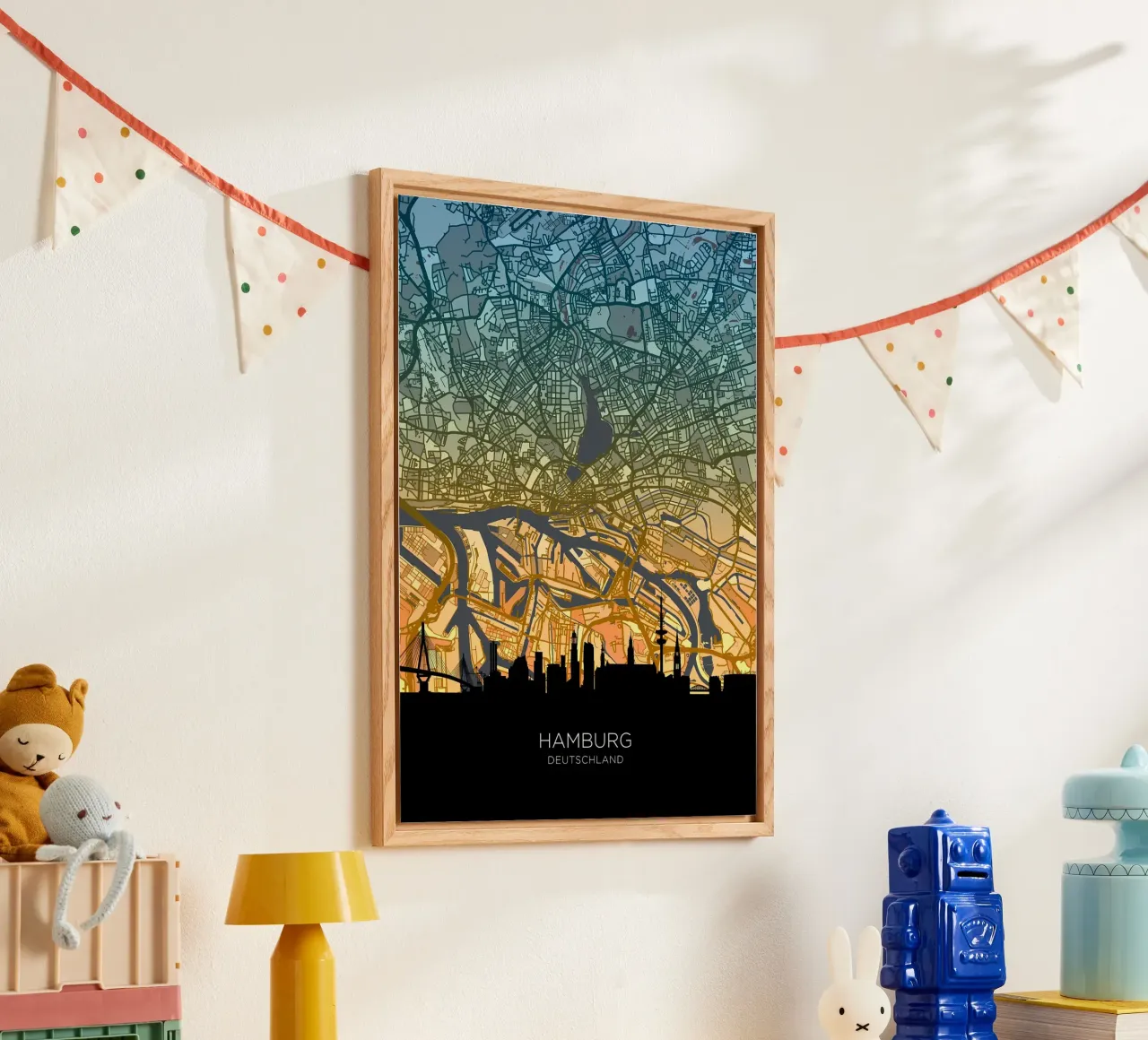 Amburgo Mappa Skyline plexiglass da Christopher Adams