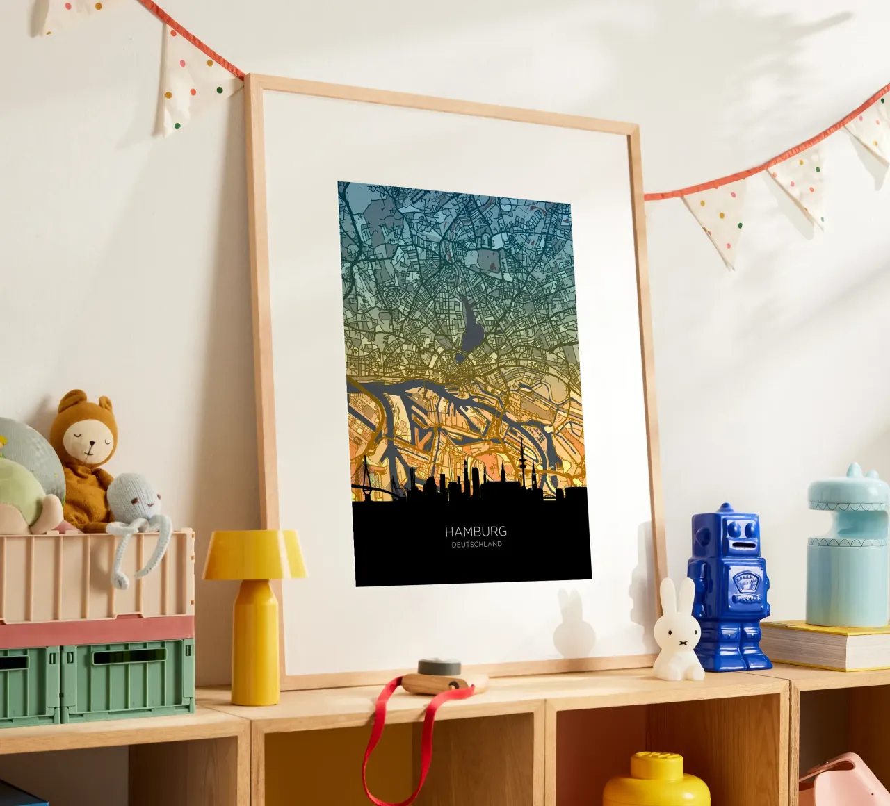 Amburgo Mappa Skyline poster da Christopher Adams