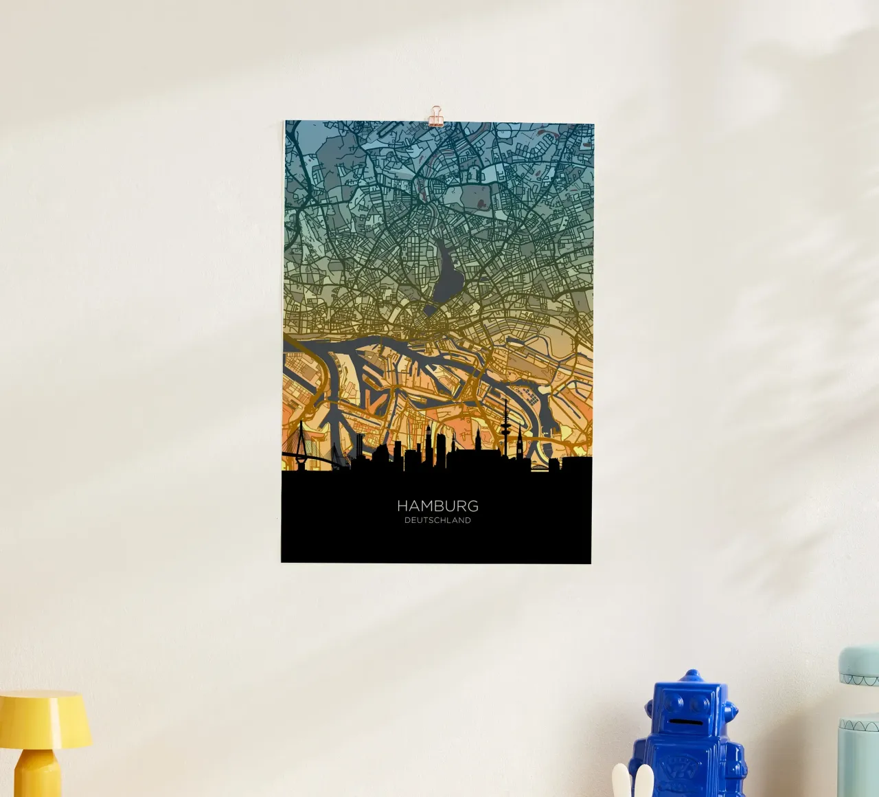 Amburgo Mappa Skyline poster da Christopher Adams