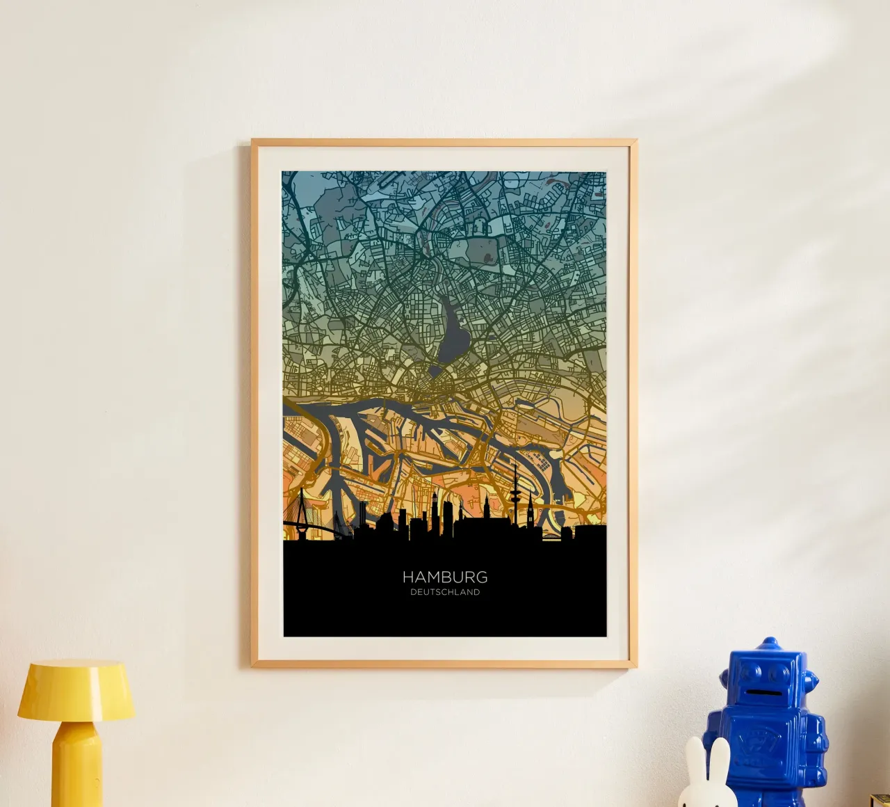 Amburgo Mappa Skyline poster da Christopher Adams