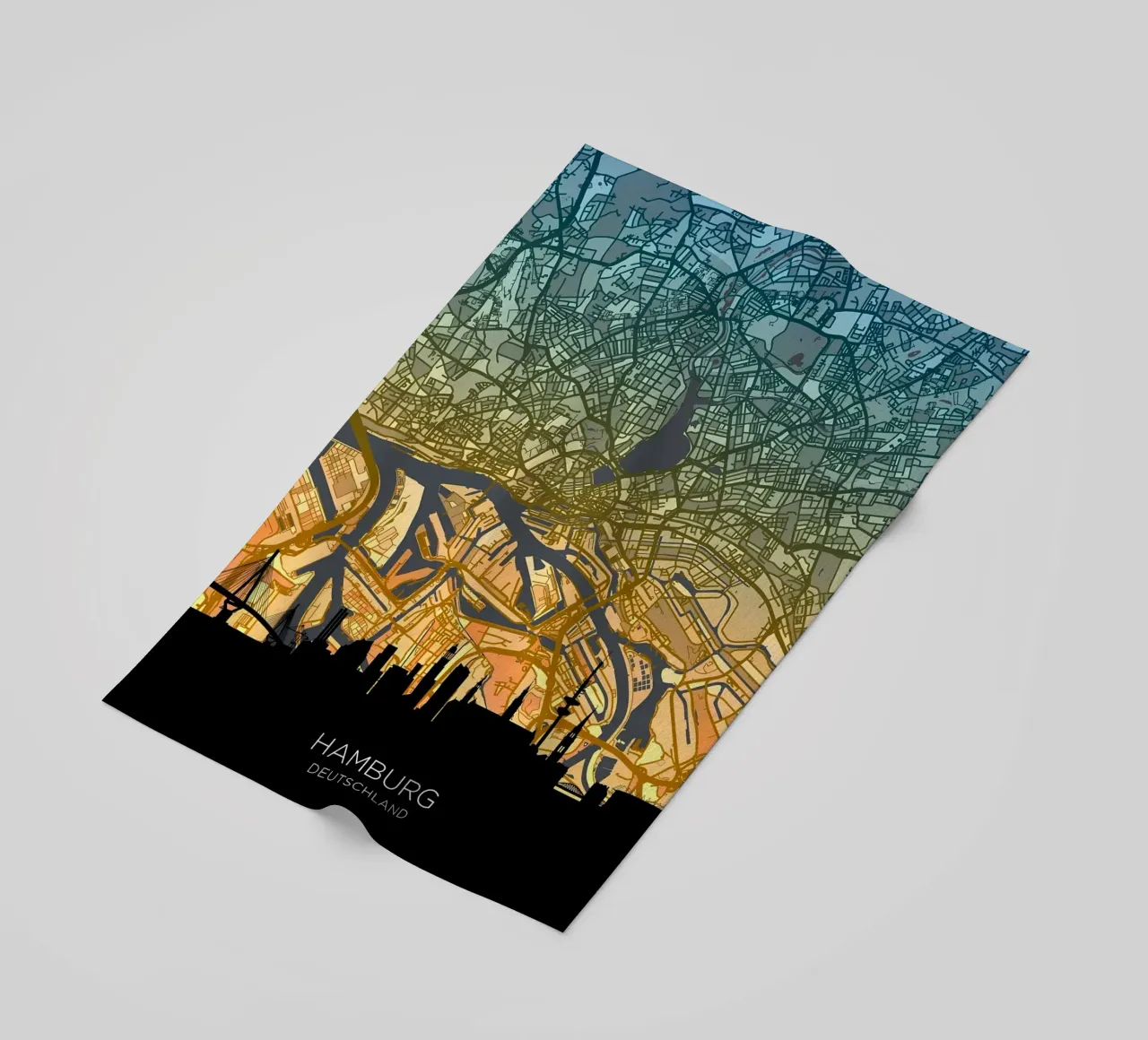 Amburgo Mappa Skyline telo mare da Christopher Adams